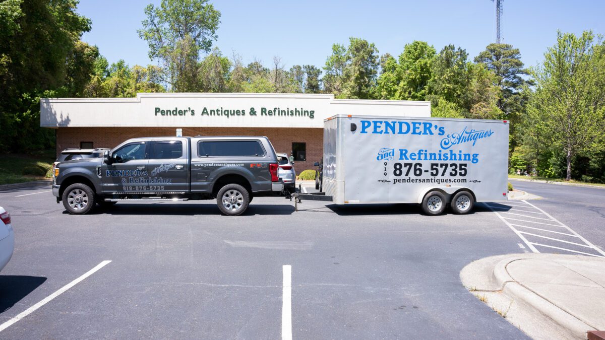 The Pender's branded truck and trailer
